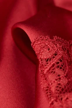 Bas de pyjama short en soie avec dentelle