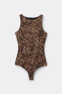 Body à Épaules larges en bambou frais imprimÉ animalier Always Glamorous
