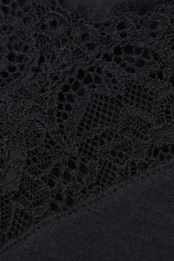 Body manches longues en modal ultralight avec cachemire et dentelle