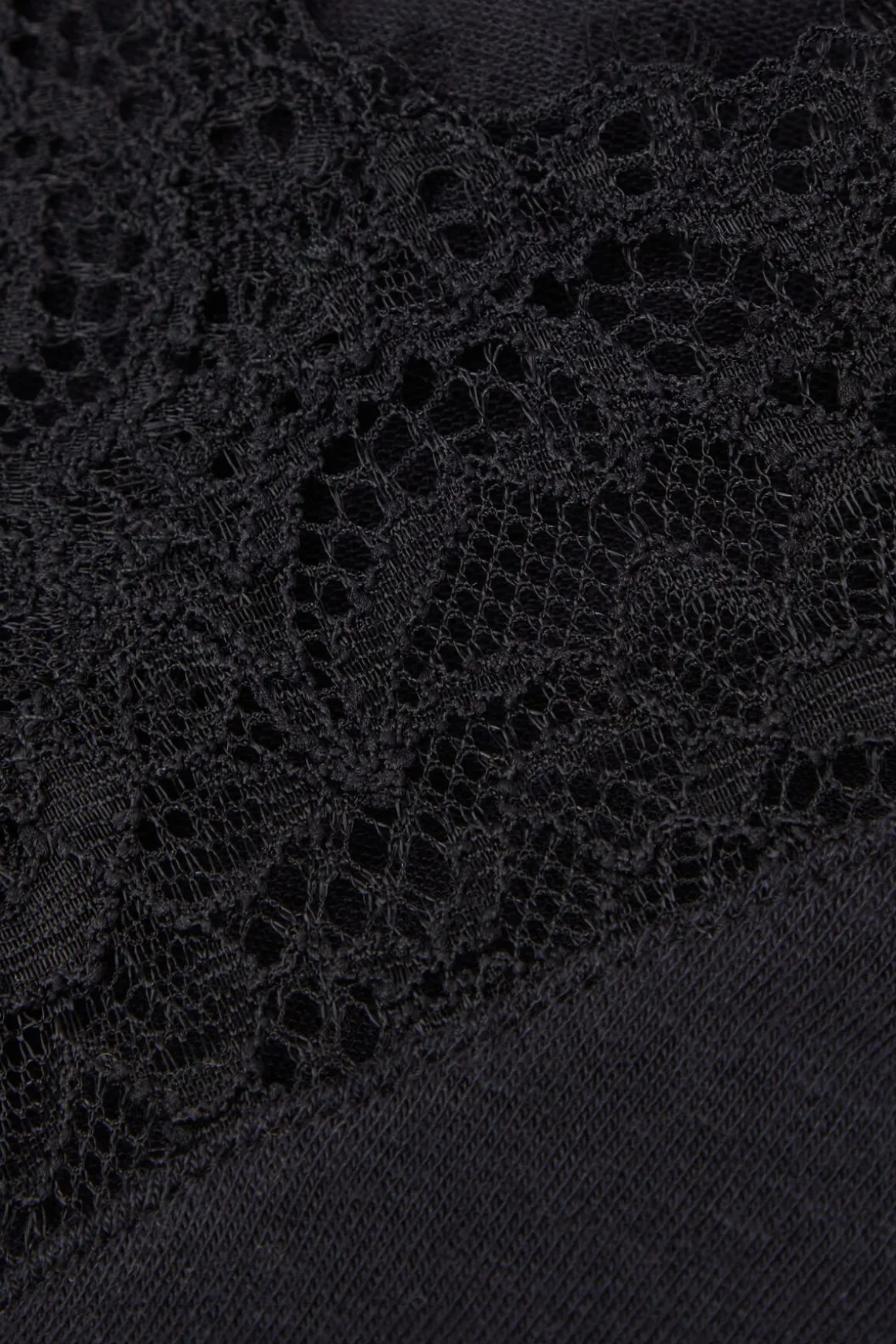 Body manches longues en modal ultralight avec cachemire et dentelle