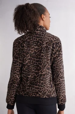 Bomber en polaire animalier LUXURIOUS LEOPARD