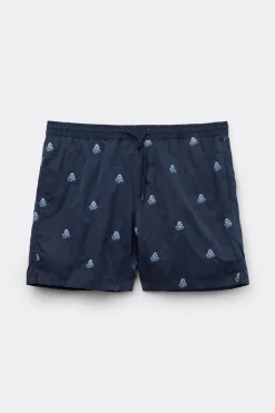 Boxer de bain avec broderie poulpes