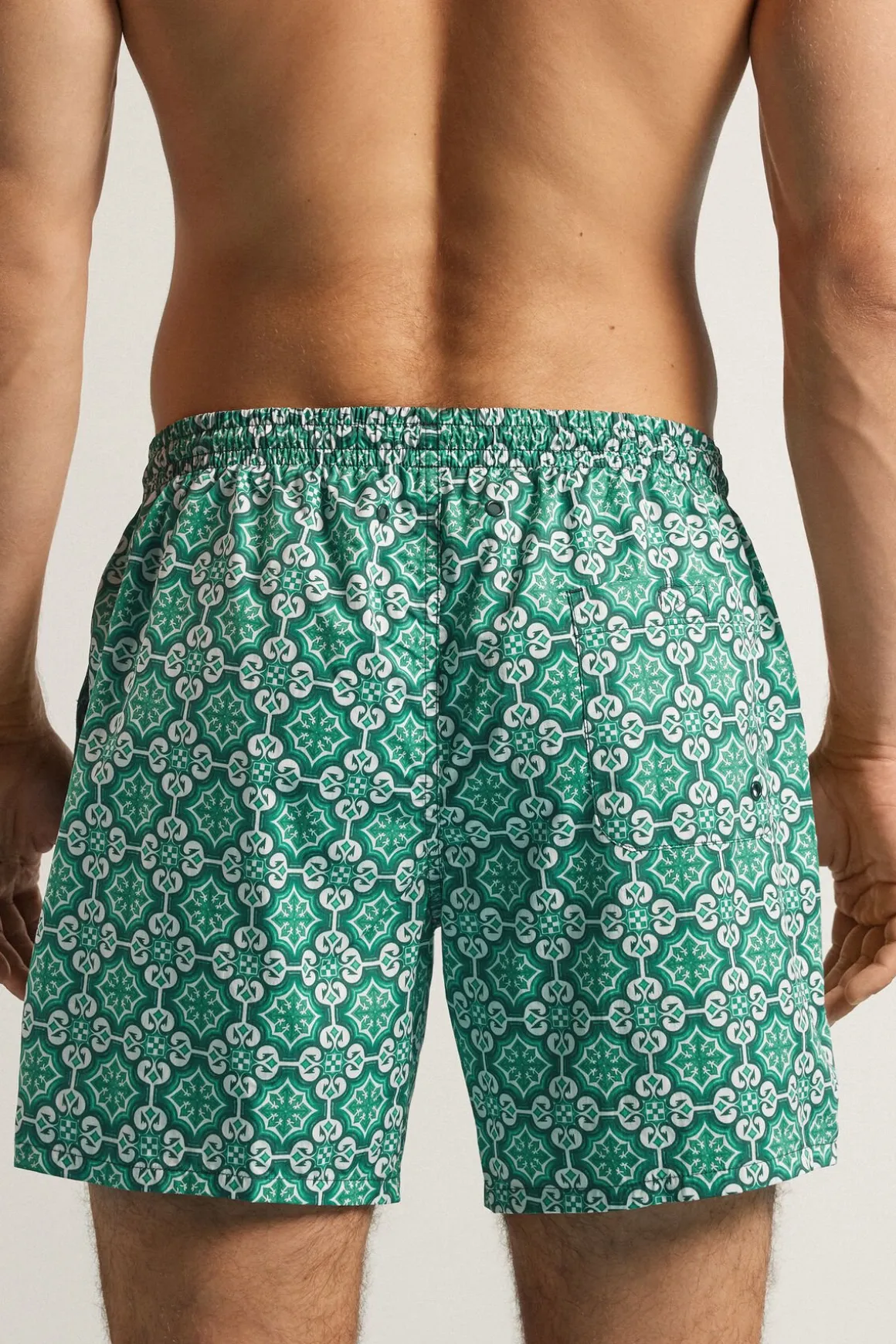 Boxer de bain imprimÉ mosaïque vert d’eau