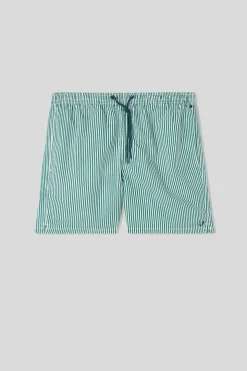 Boxer de bain imprimÉ rayÉ vert