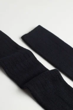 Chaussettes hautes côtelÉes en cachemire et laine