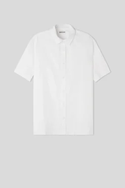 Chemise à manches courtes en lin et coton