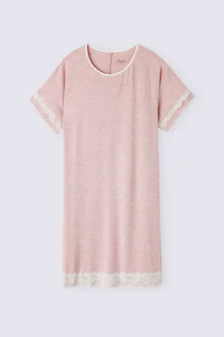 Chemise de nuit à manches courtes avec dÉtails en dentelle