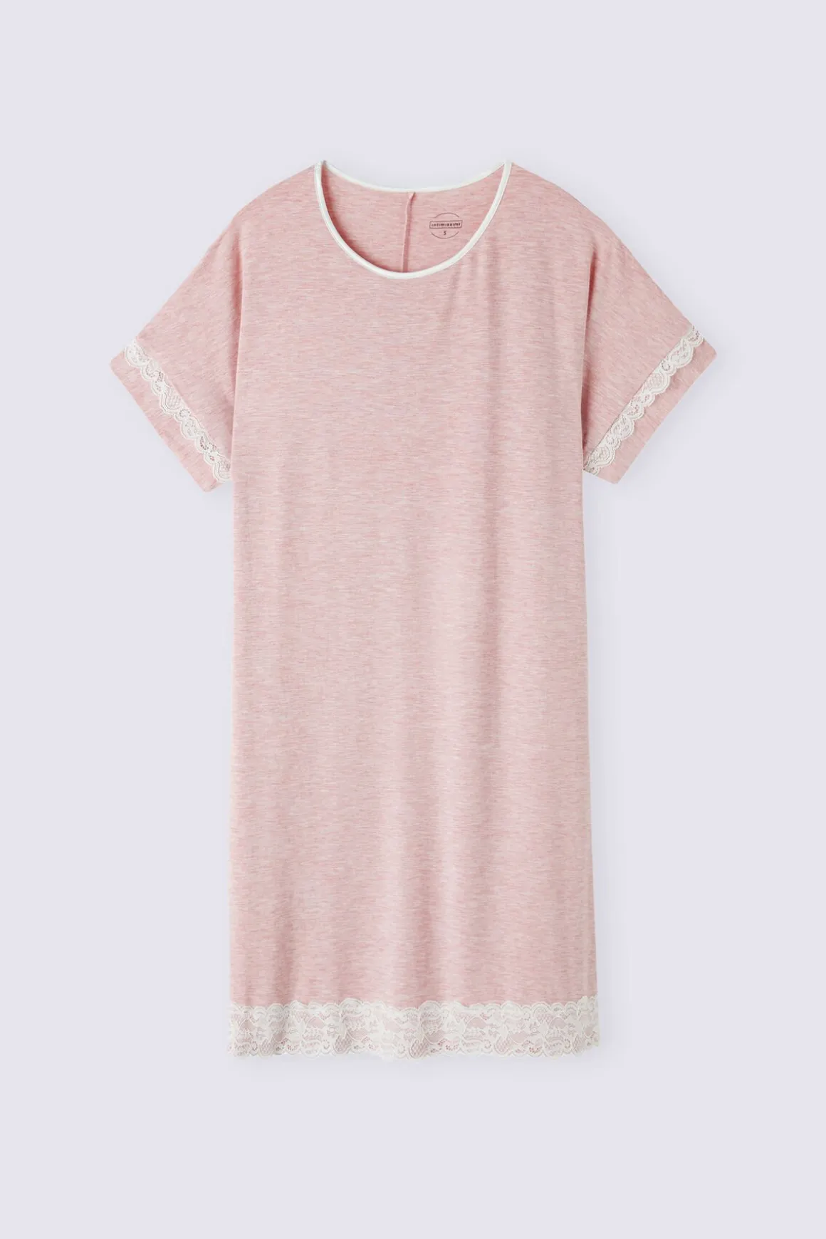 Chemise de nuit à manches courtes avec dÉtails en dentelle