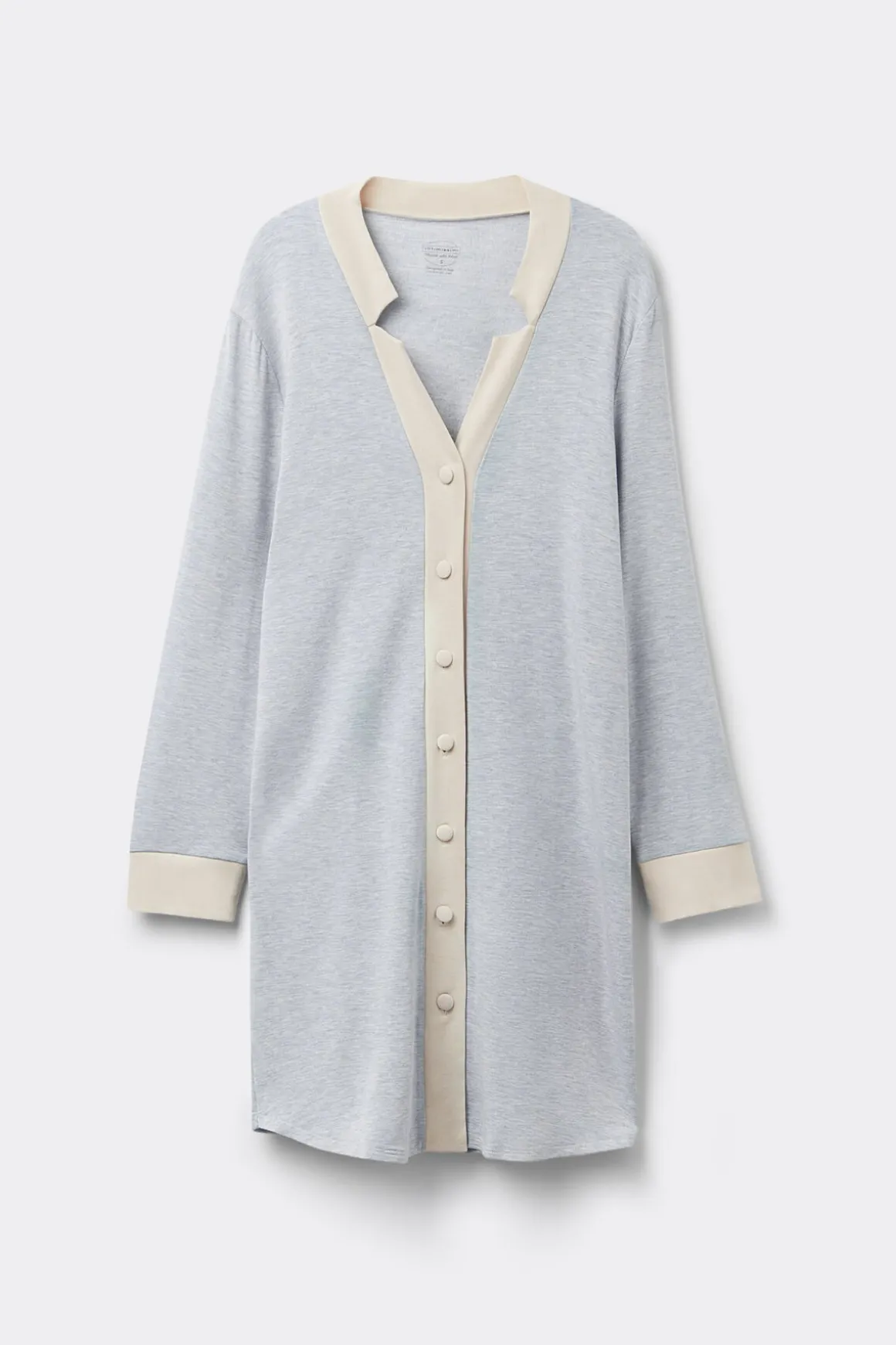Chemise de nuit ouverte devant en modal avec laine COLD WINTER NIGHT