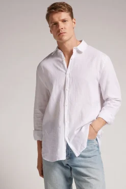 Chemise en lin et coton
