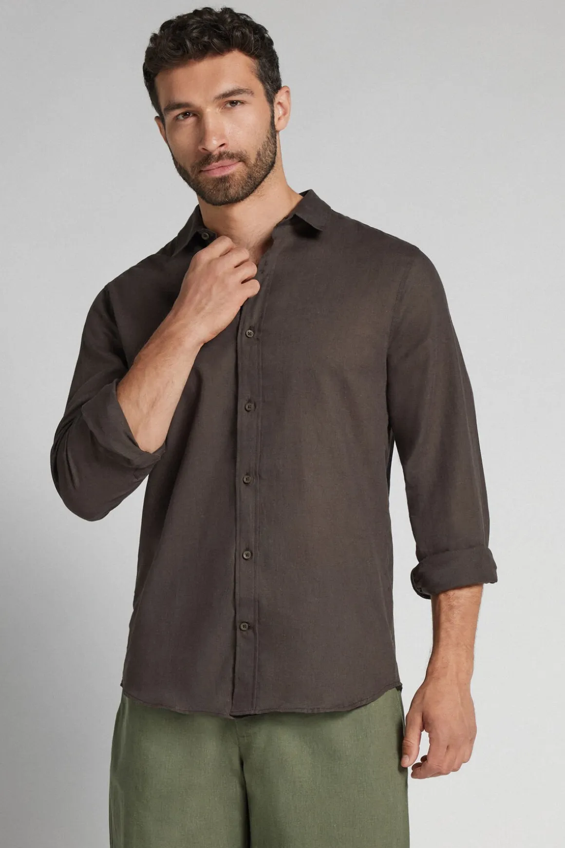 Chemise en lin et coton