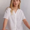 Chemise manches courtes en toile de lin