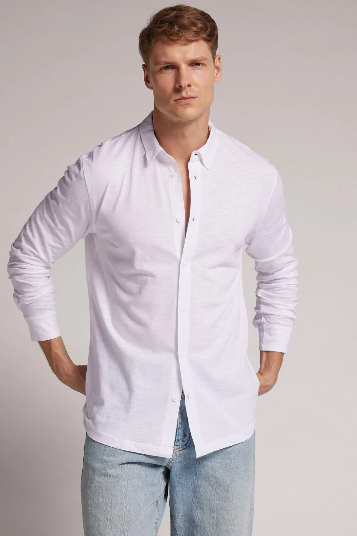 Chemise manches longues en coton flammÉ