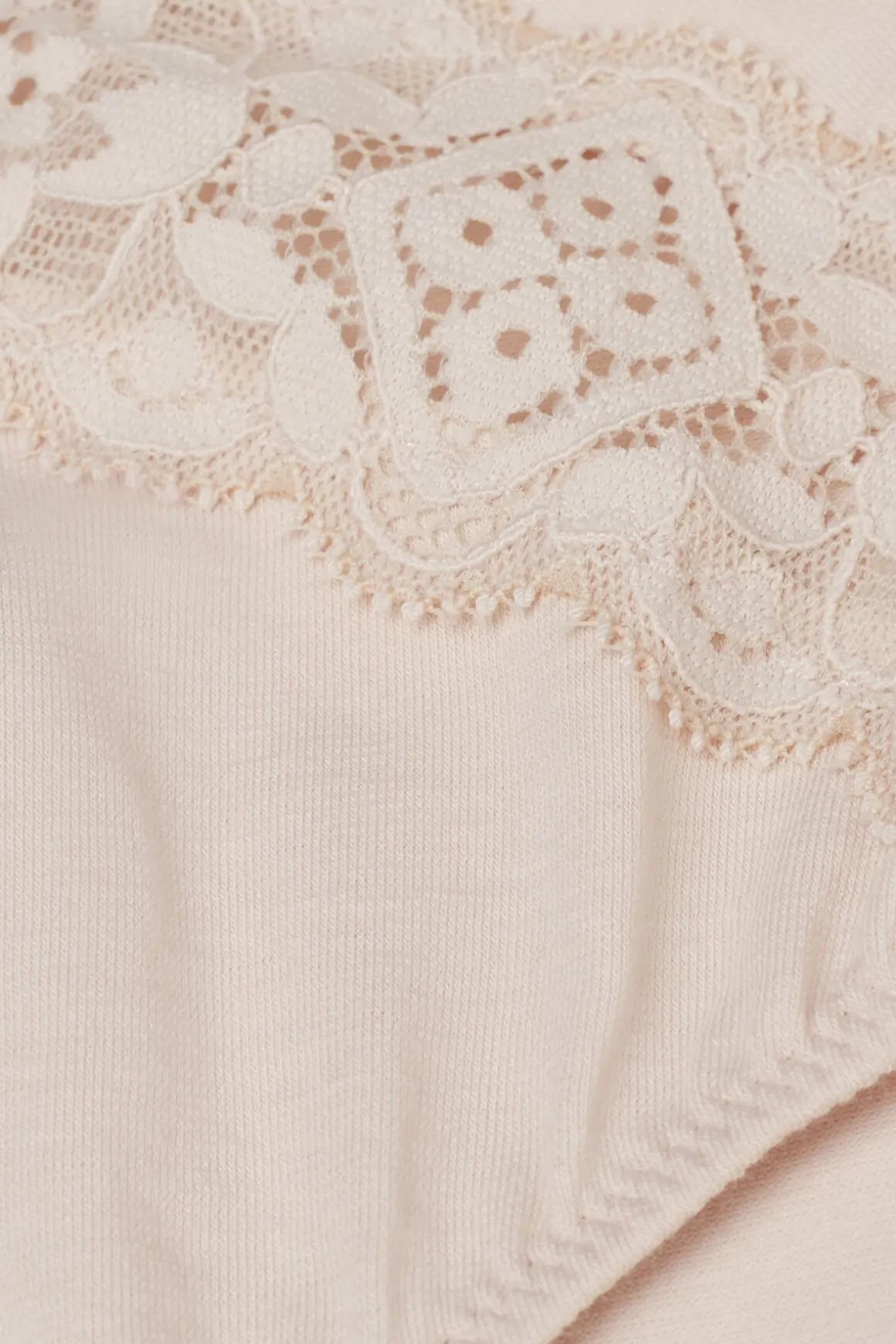 Culotte Taille Semi-Haute en Coton et Dentelle