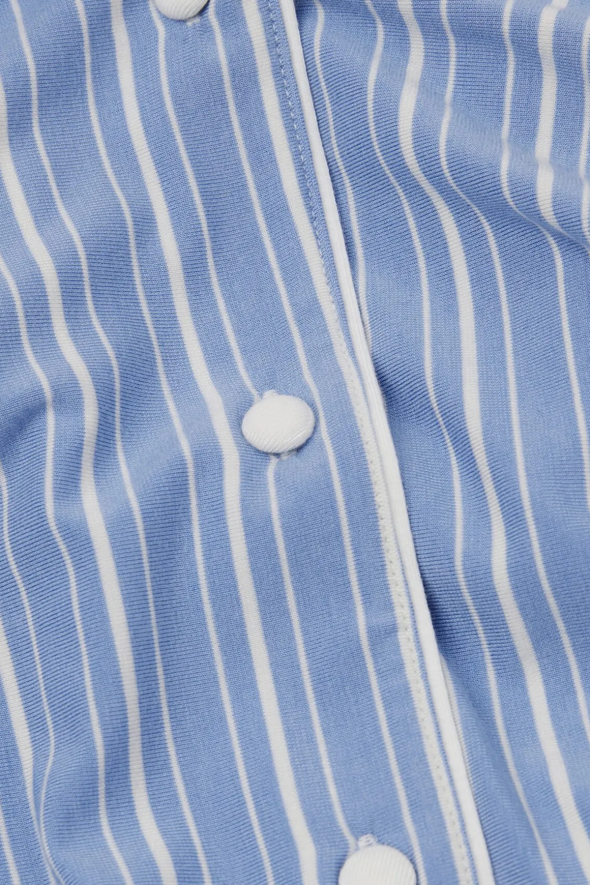 Haut de pyjama manches courtes en modal ouvert devant Oxford à rayures