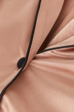 Haut de pyjama manches courtes en soie coupe homme