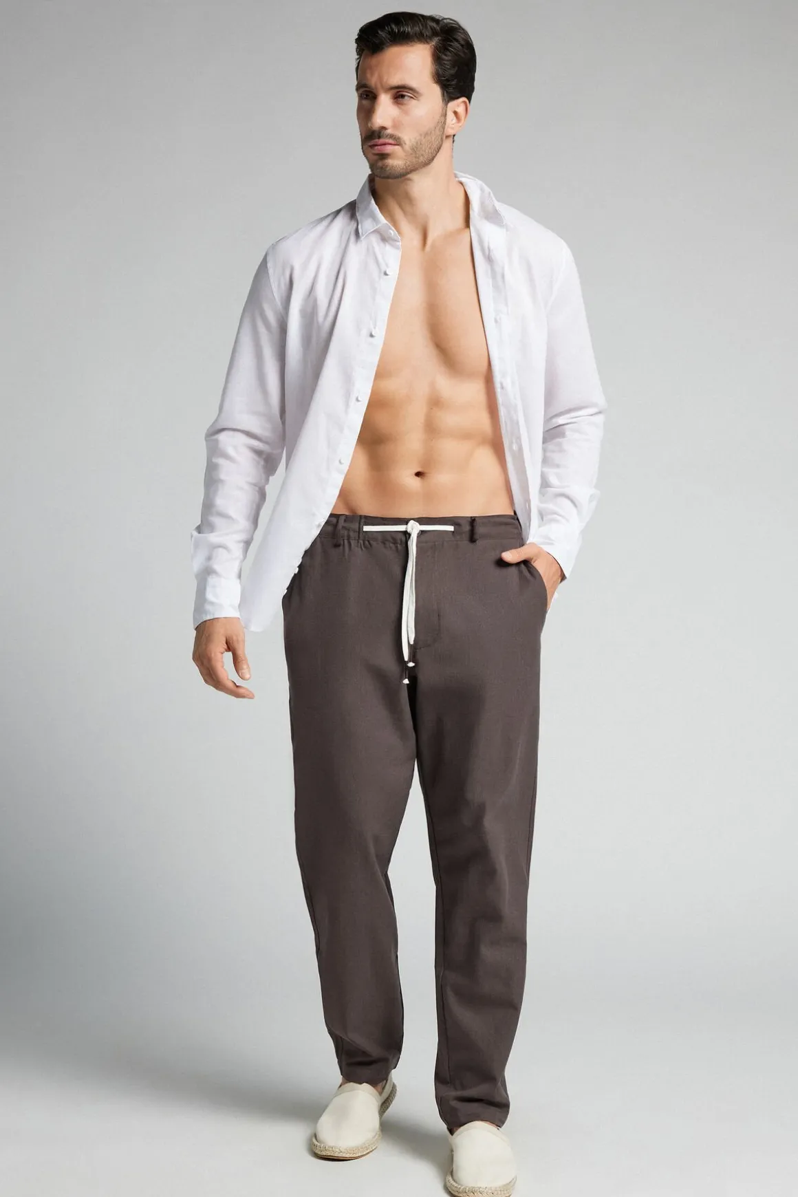 Pantalon en lin et coton