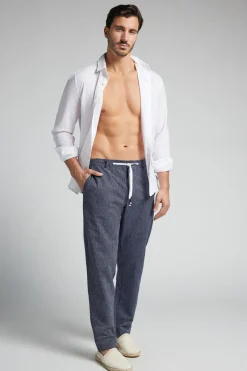 Pantalon en lin et coton