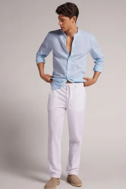 Pantalon en lin et coton