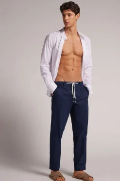 Pantalon en lin et coton