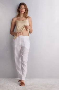 Pantalon en toile de lin