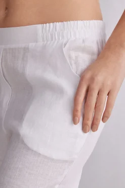 Pantalon en toile de lin
