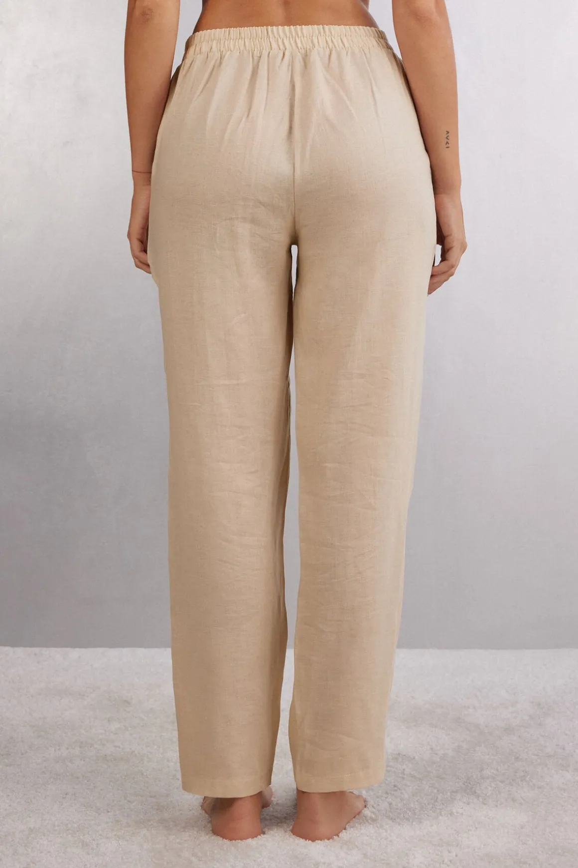 Pantalon en toile de lin