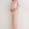 Pantalon long avec cordon de serrage en toile de lin