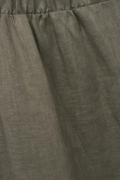 Pantalon long avec cordon de serrage en toile de lin