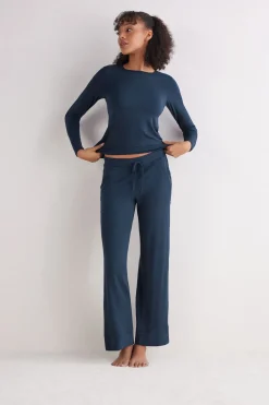 Pantalon long palazzo en modal