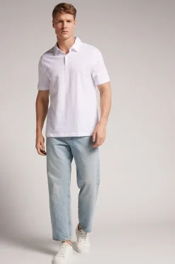 Polo à manches courtes en coton flammÉ