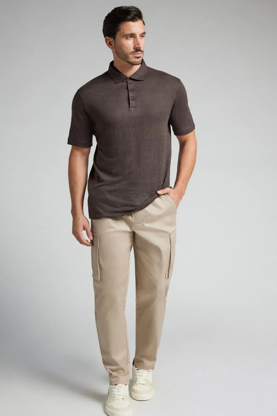 Polo manches courtes en lin