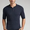 Polo manches courtes en maille de coton côtelÉ