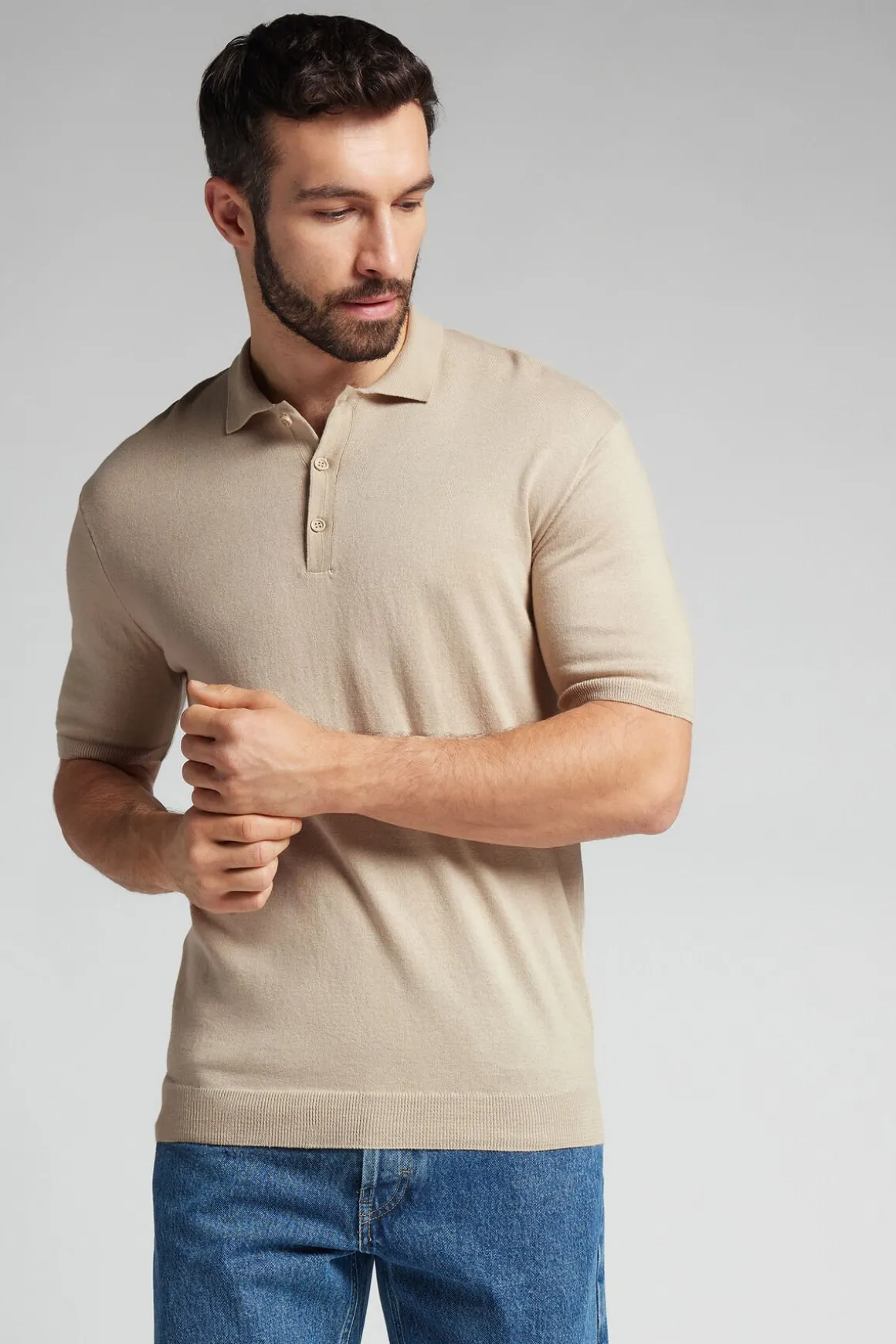 Polo manches courtes en maille de coton