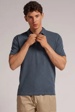 Polo manches courtes Washed Collection en coton flammÉ