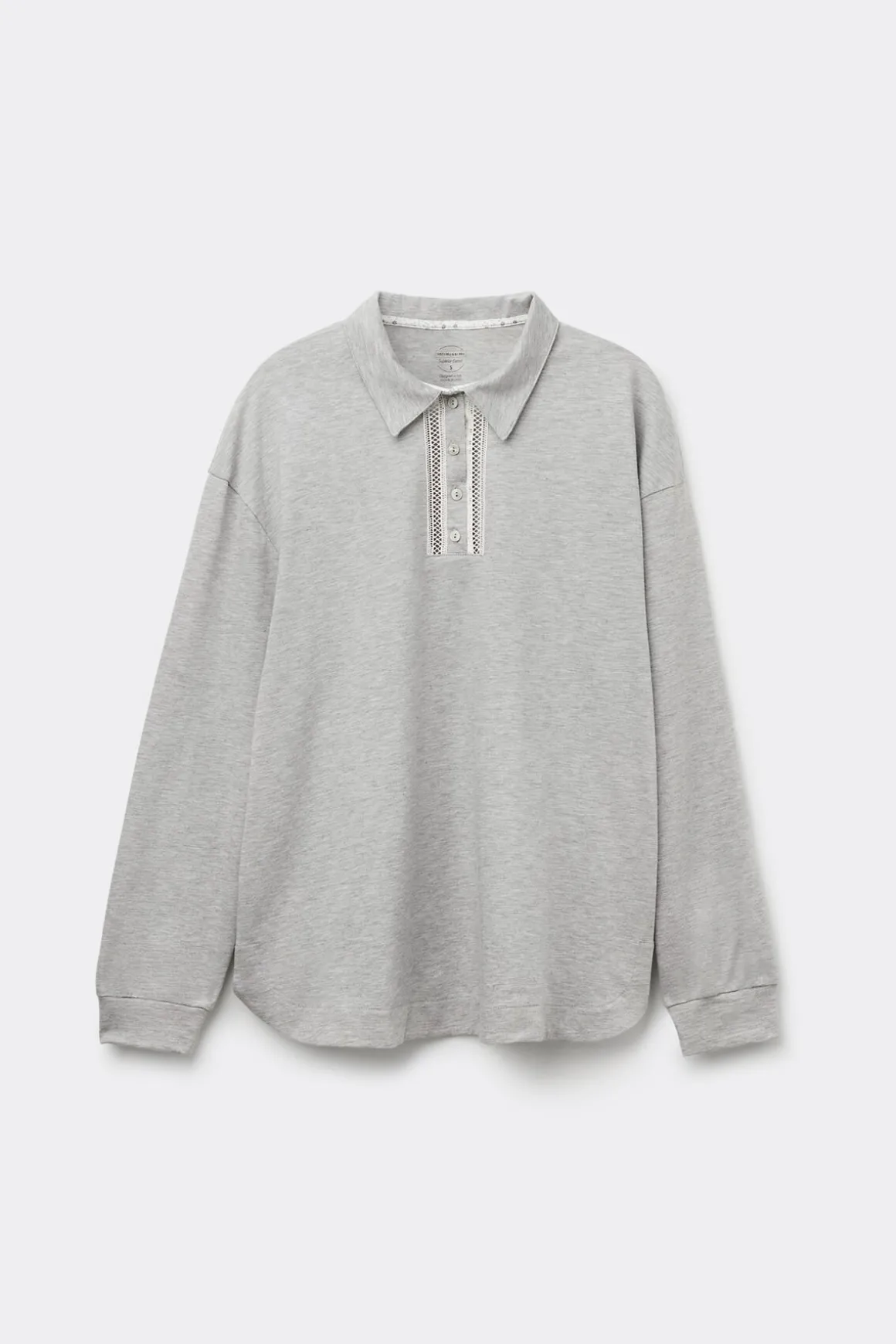 Polo manches longues en coton Superior DUSTY FLOWER