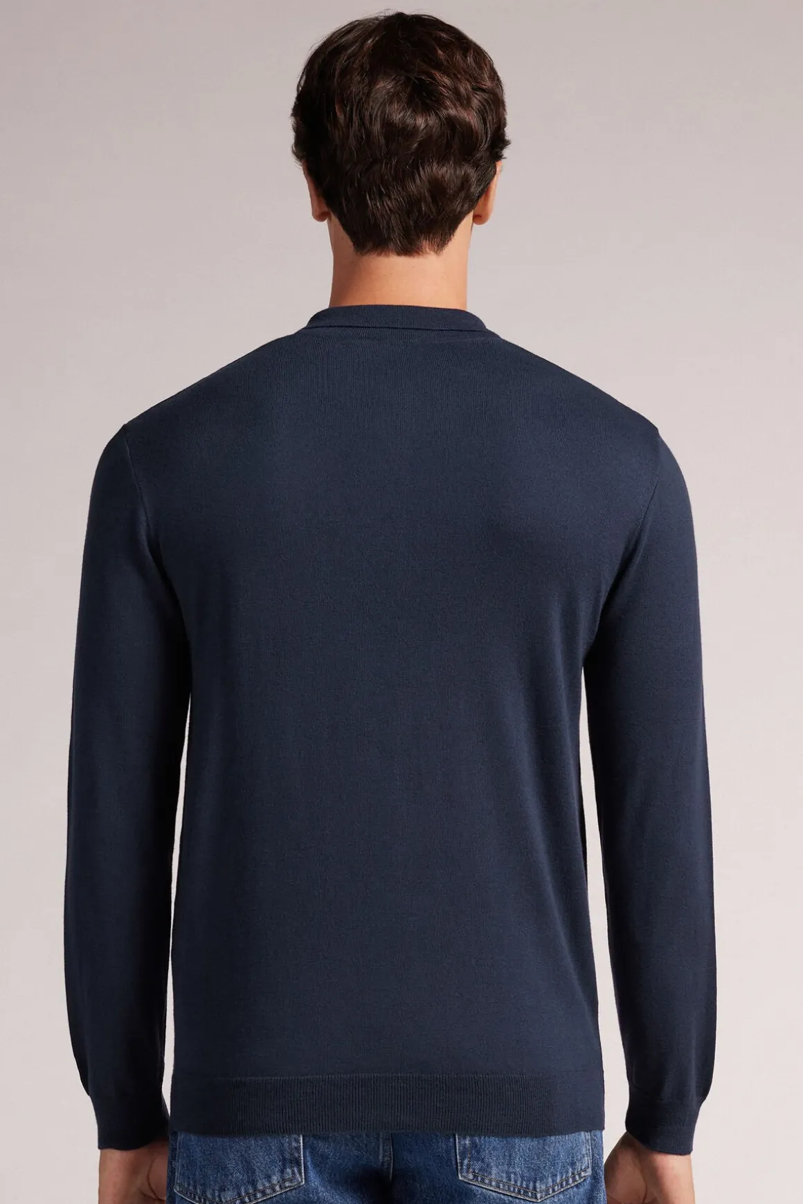 Polo manches longues en maille