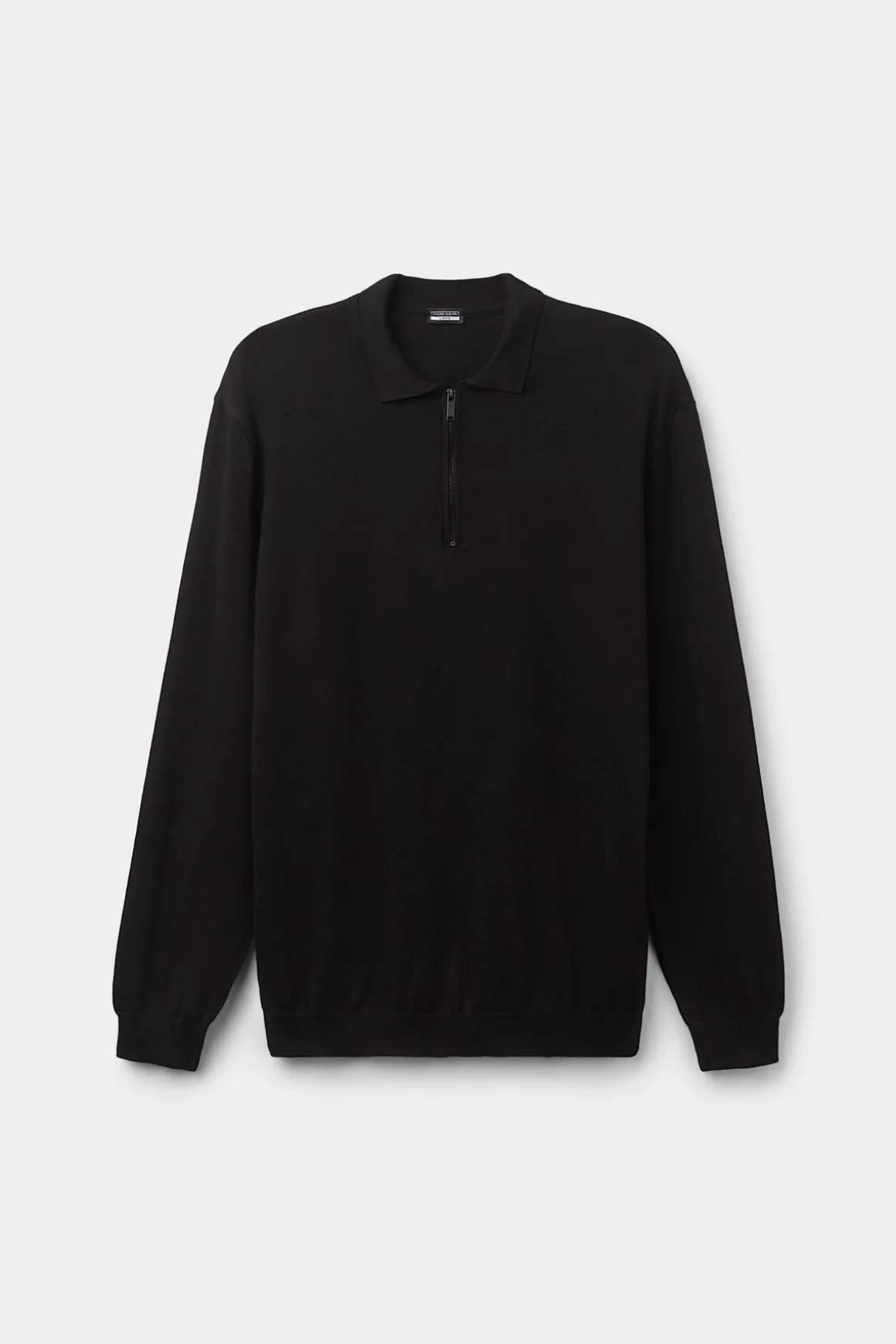 Polo manches longues en maille avec zip