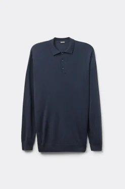 Polo manches longues en maille