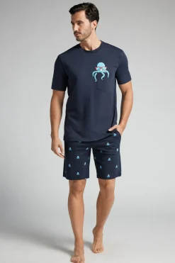 Set de pyjama court en coton imprimÉ poulpe