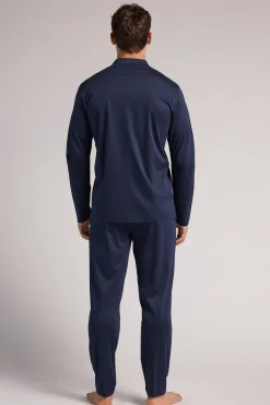 Set de pyjama long ouvert devant en coton