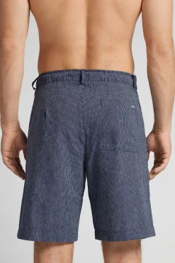Short en lin et coton