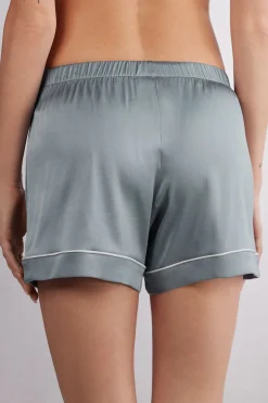 Short en soie avec bordure
