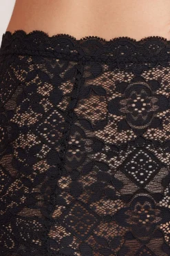 Shorty taille haute en dentelle
