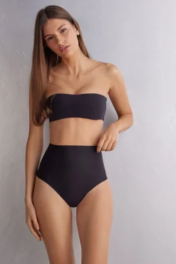 Shorty tanga taille haute en microfibre sans couture