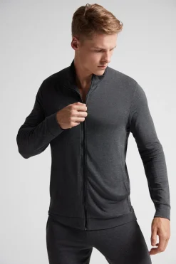 Sweat à Zip en Soie et Modal