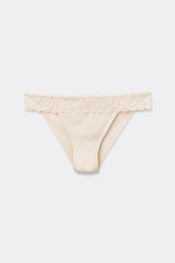 Tanga carioca en dentelle et microfibre