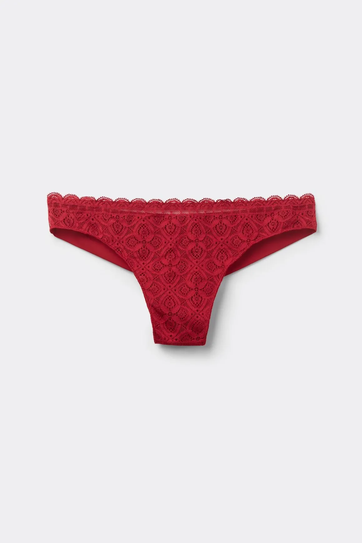 Tanga femme en dentelle et microfibre