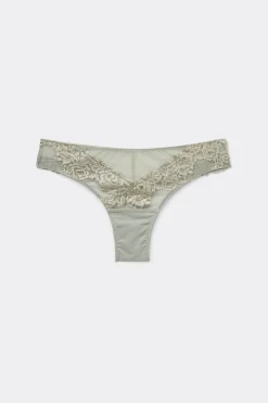 Tanga femme en dentelle florale