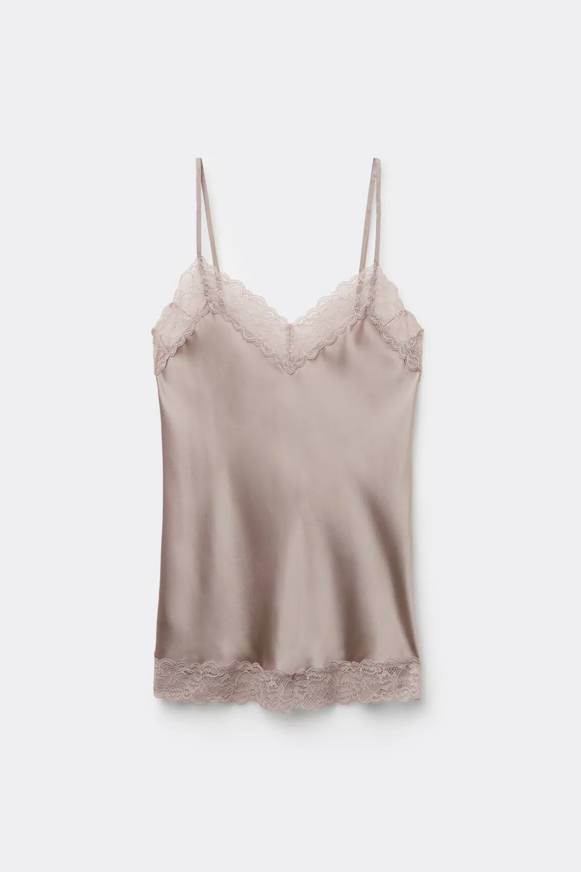Top en soie et dentelle